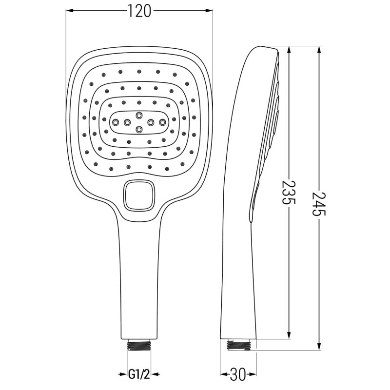 Mexen R-17 pommeau de douche 3 fonctions, chrome/blanc - 79517-02