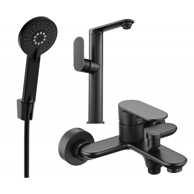 Mexen Milo R40 ensemble de baignoire, noir - 713153R40-70
