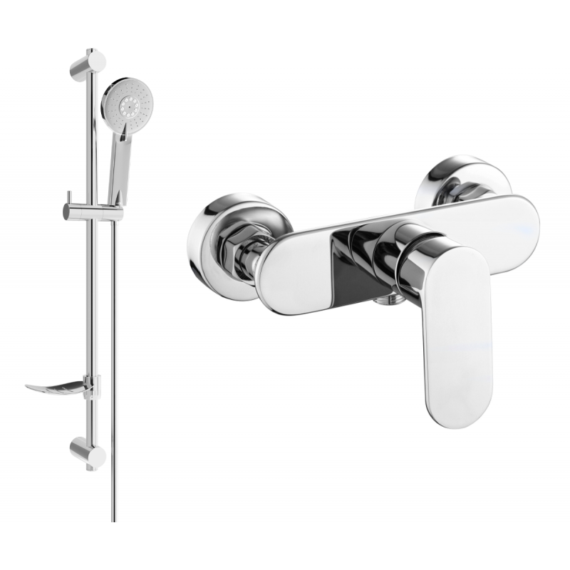 Mexen Milo DF40 batterie de douche avec ensemble de douche, chrome - 7134R40-00