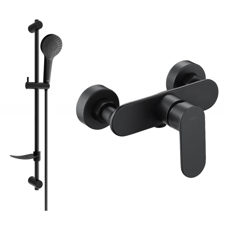 Mexen Milo DF05 mitigeur de douche avec ensemble de douche, noir - 7134R05-70