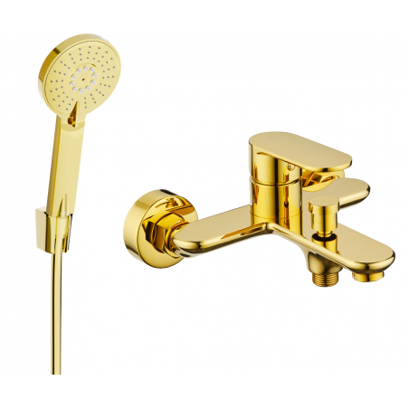 Mexen Milo R40 mitigeur de baignoire avec ensemble de douche, or - 7133R40-50