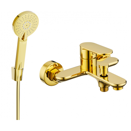 Mexen Milo R40 robinet de baignoire avec set de douche, or - 7133R40-50