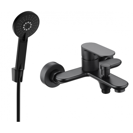 Mexen Milo R40 robinet de baignoire avec ensemble de douche, noir - 7133R40-70