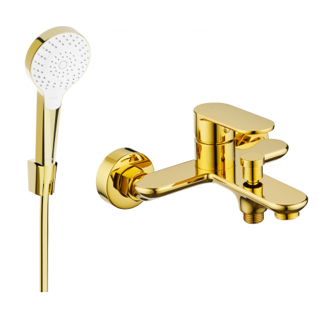 Mexen Milo R05 robinet de baignoire avec ensemble de douche, or - 7133R05-50