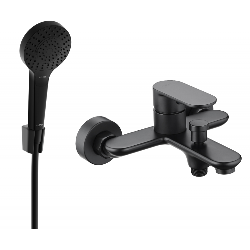 Mexen Milo R05 robinet de baignoire avec ensemble de douche, noir - 7133R05-70