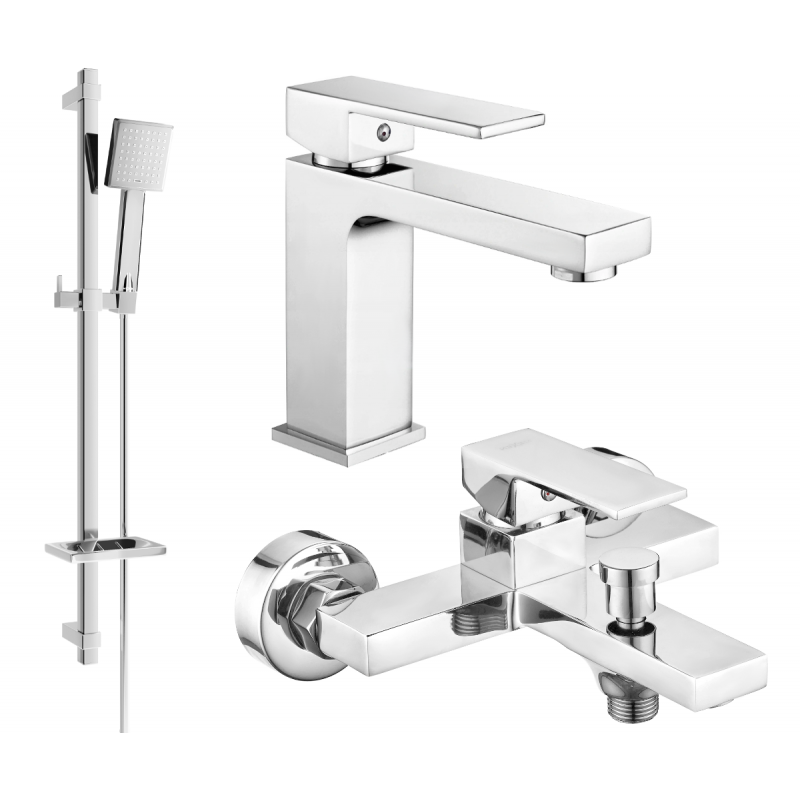 Mexen Uno DQ45 ensemble de bain, chrome - 71403DQ45-00