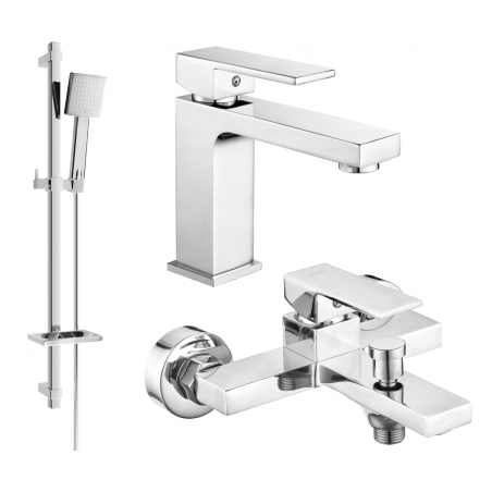Mexen Uno DQ45 ensemble de bain, chrome - 71403DQ45-00