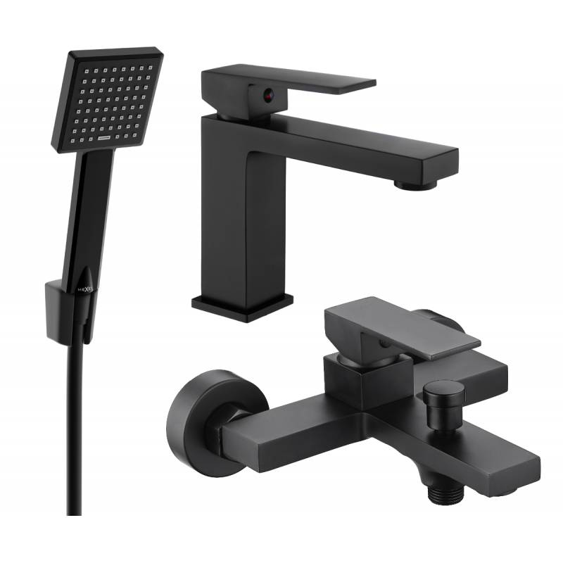 Mexen Uno R45 ensemble de baignoire, noir - 71403R45-70