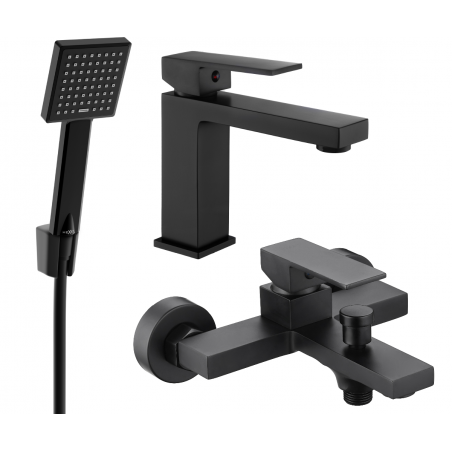 Ensemble de baignoire Mexen Uno R45, noir - 71403R45-70