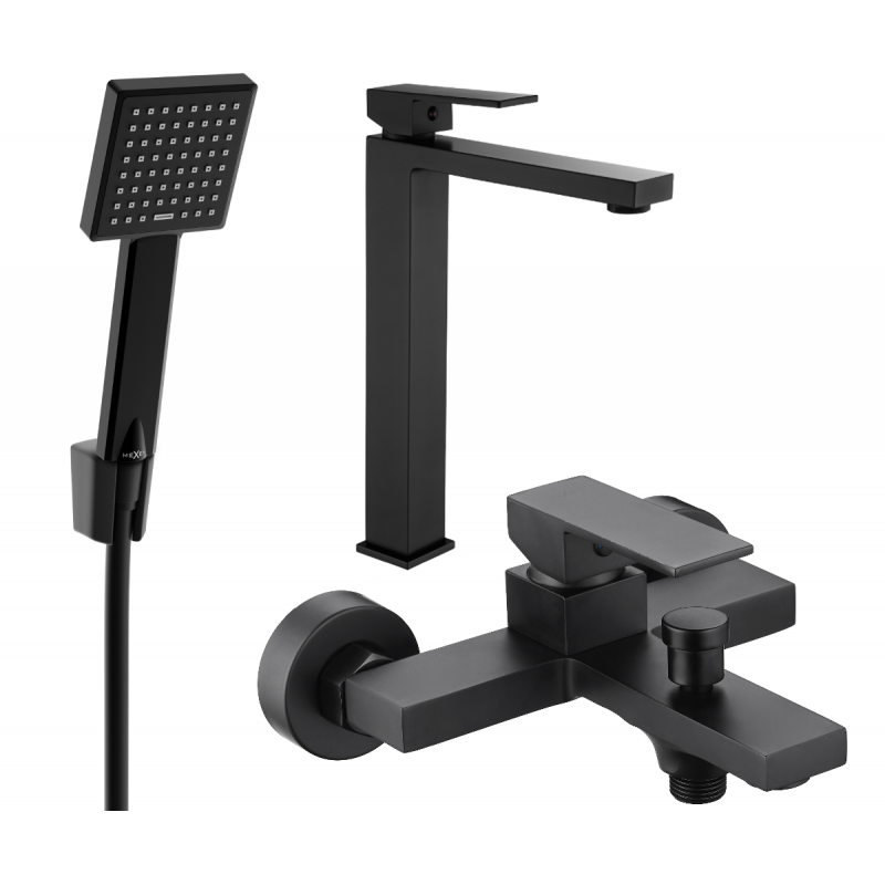 Mexen Uno R45 ensemble de baignoire, noir - 71413R45-70
