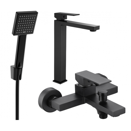 Mexen Uno R45 ensemble de baignoire, noir - 71413R45-70