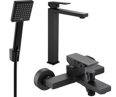 Mexen Uno R45 ensemble de baignoire, noir - 71413R45-70
