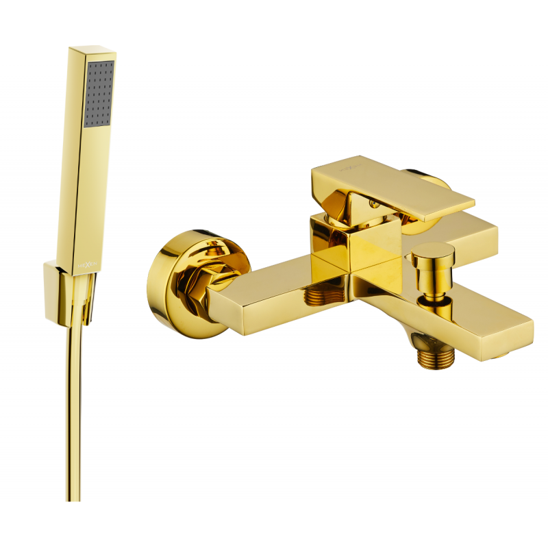 Mexen Uno R77 mitigeur bain avec ensemble de douche, or - 7143R77-50