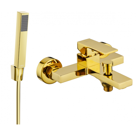 Mexen Uno R77 mitigeur bain avec ensemble de douche, or - 7143R77-50