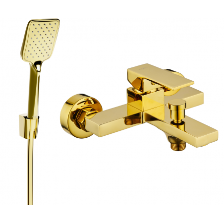 Mexen Uno R62 robinet de baignoire avec ensemble de douche, or - 7143R62-50