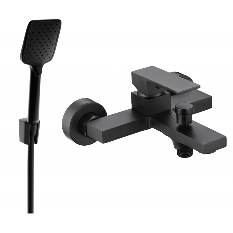 Mexen Uno R62 robinet de baignoire avec kit de douche, noir - 7143R62-70