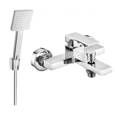 Mexen Uno R45 robinet de bain avec ensemble de douche, chrome - 7143R45-00