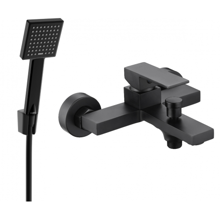 Mexen Uno R45 robinet de baignoire avec ensemble de douche, noir - 7143R45-70