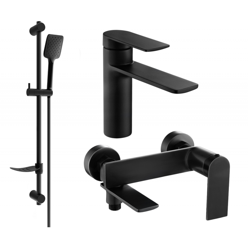 Mexen Zero DF62 ensemble de baignoire, noir - 71103DF62-70