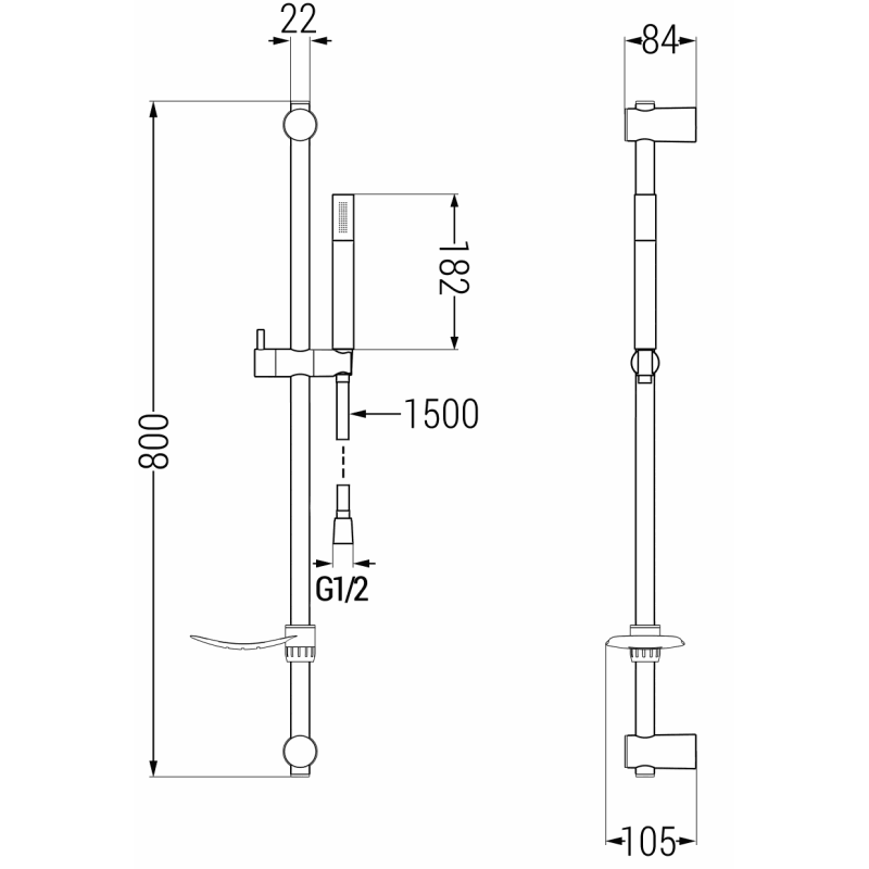 Mexen Zero DF70 ensemble de bain, chromé - 71103DF70-00