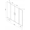 Mexen Velar Duo paravent de baignoire coulissant à 2 panneaux 150 x 150 cm, givré, or brossé - 896-150-000-32-55