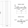 Radiateur à panneaux Mexen Line VR20SL 1600 x 400 mm, connexion inférieure centrale, 794 W, blanc - W6VR20SL-160-040-00