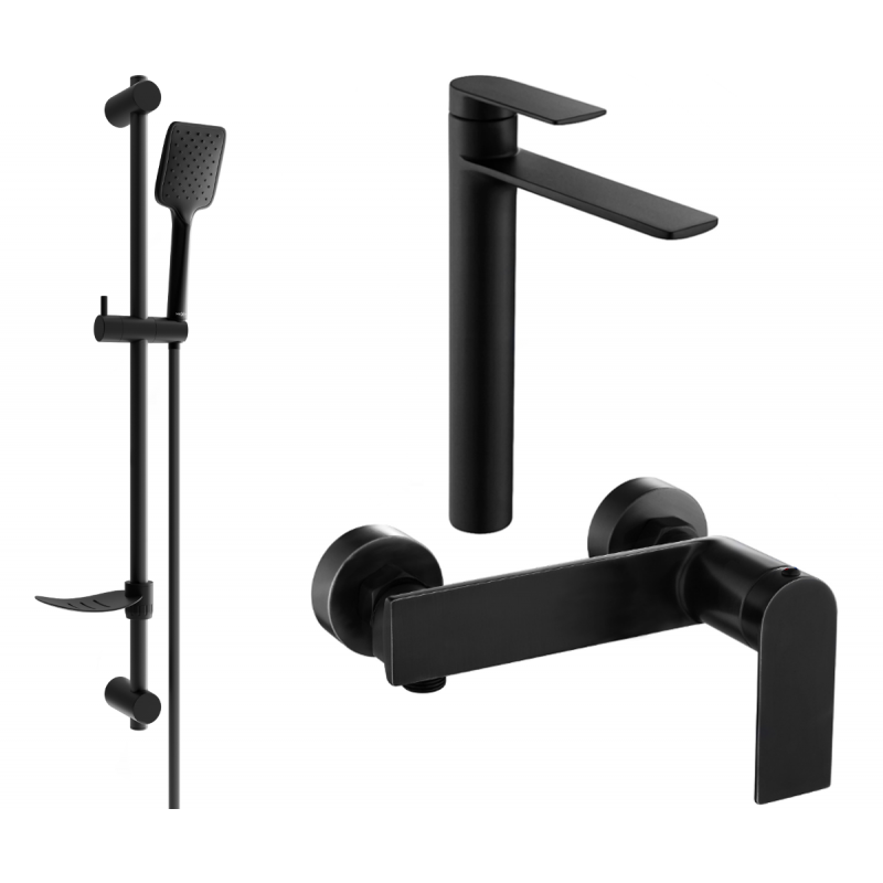 Mexen Zero DF62 ensemble de douche, noir - 71114DF62-70