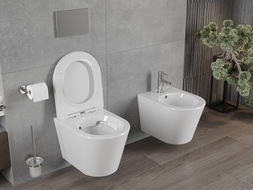 Mexen Rico bol de WC Rimless avec siège slim à fermeture lente, duroplast, Blanc - 30720400