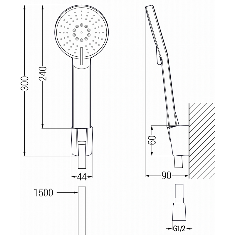 Mexen Zero R40 ensemble de bain, noir - 71113R40-70