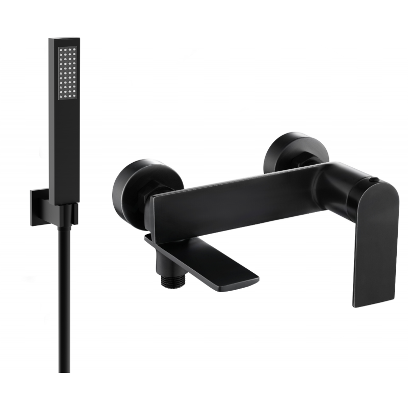 Mexen Zero R02 robinet de bain avec ensemble de douche, noir - 7113R02-70