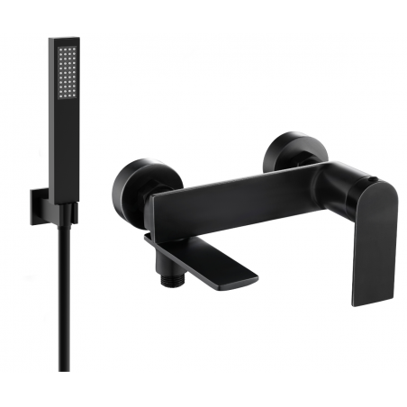 Mexen Zero R02 robinet de bain avec ensemble de douche, noir - 7113R02-70