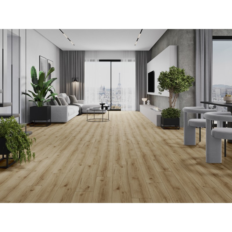 Mexen Sun Valley panneaux en vinyle 1240 x 182 mm SPC 6,5 mm, sous-couche IXPE 1,5 mm, 4 V-Joint, Chêne