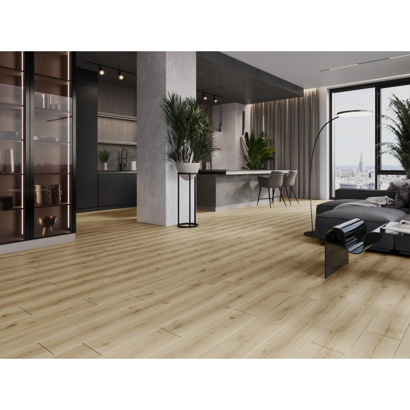Mexen Sun Valley panneaux en vinyle 1240 x 182 mm SPC 6,5 mm, sous-couche IXPE 1,5 mm, 4 V-Joint, Chêne