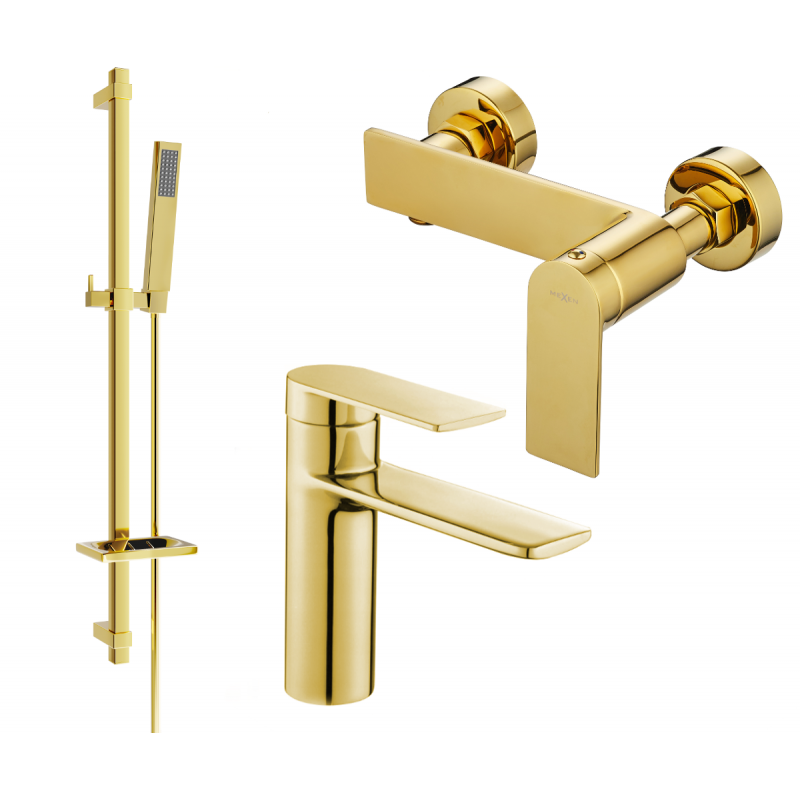 Mexen Zero DQ02 ensemble de douche, doré - 71104DQ02-50