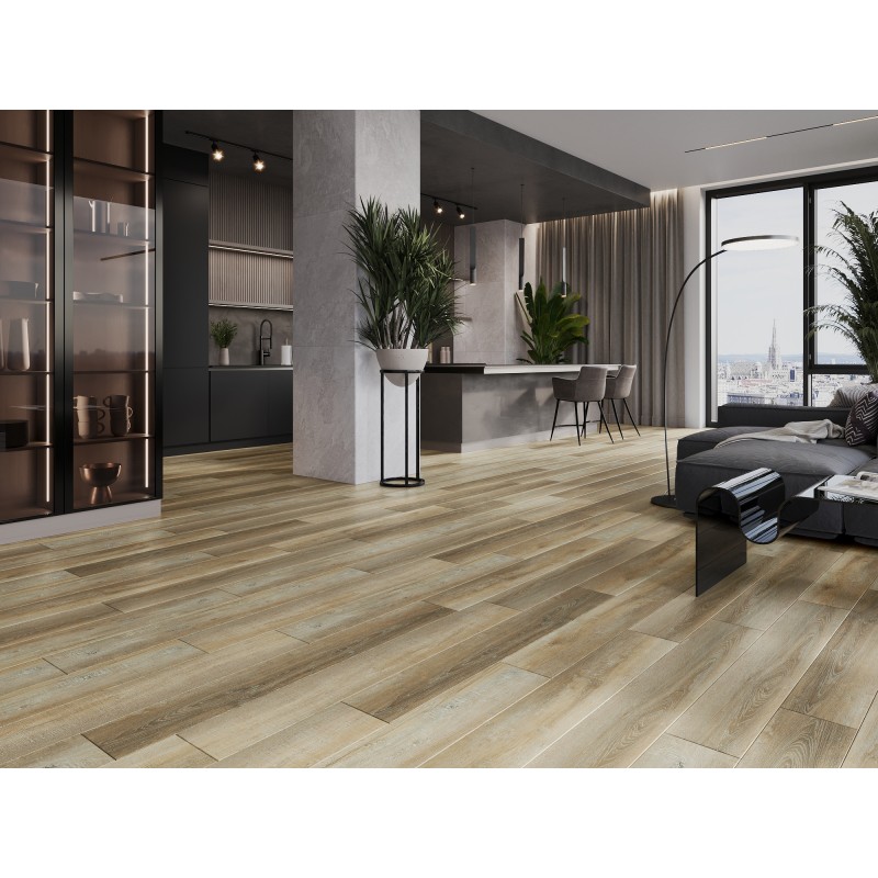 Mexen Cortland panneaux vinyles 1240 x 182 mm SPC 6,5 mm, sous-couche IXPE 1,5 mm, 4 V-Joints, Chêne