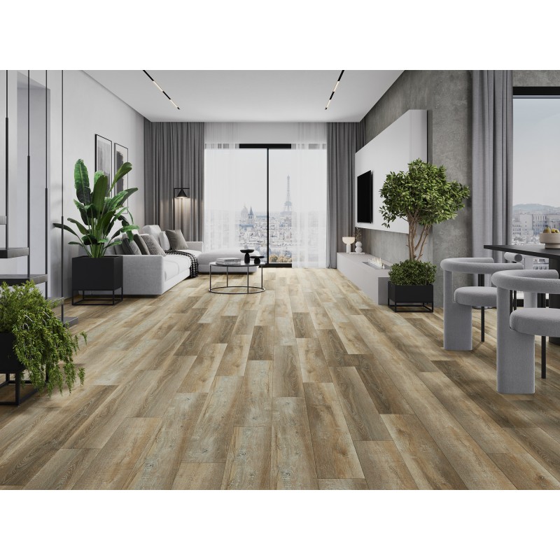 Mexen Cortland panneaux vinyles 1240 x 182 mm SPC 6,5 mm, sous-couche IXPE 1,5 mm, 4 V-Joints, Chêne