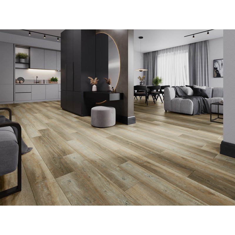Mexen Cortland panneaux vinyles 1240 x 182 mm SPC 6,5 mm, sous-couche IXPE 1,5 mm, 4 V-Joints, Chêne