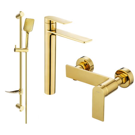 Mexen Zero DF62 ensemble de douche, doré - 71114DF62-50