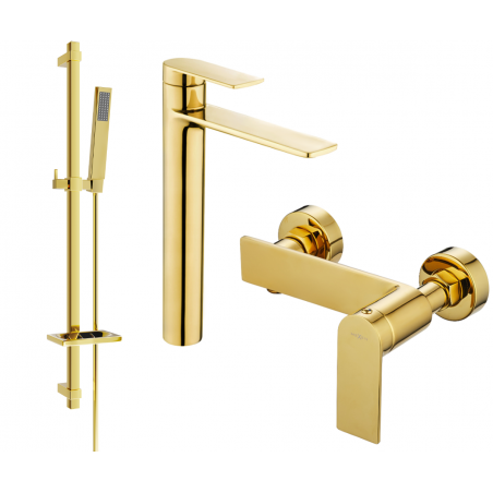 Mexen Zero DQ02 ensemble de douche, doré - 71114DQ02-50