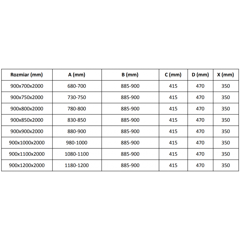 Mexen Velar cabine de douche coulissante 90 x 70 cm, givrée, noire - 871-090-070-31-70