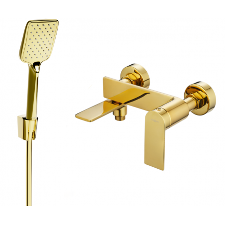 Mexen Zero R62 robinet de baignoire avec ensemble de douche, doré - 7113R62-50