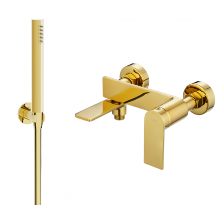 Mexen Zero R70 robinet de bain avec ensemble de douche, or - 7113R70-50