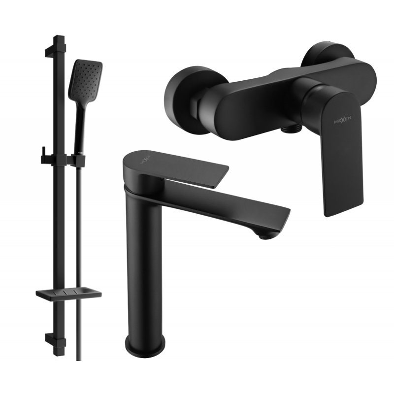 Mexen Royo Ensemble de douche DQ62, noir - 72214DQ62-70