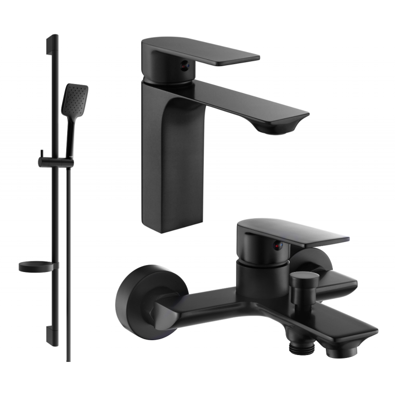 Mexen Alexa DS62 ensemble de baignoire, noir - 71203DS62-70