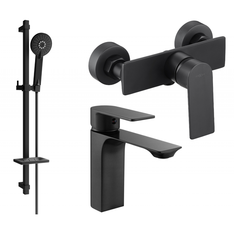 Mexen Alexa Ensemble de Douche DQ40, noir - 71204DQ40-70