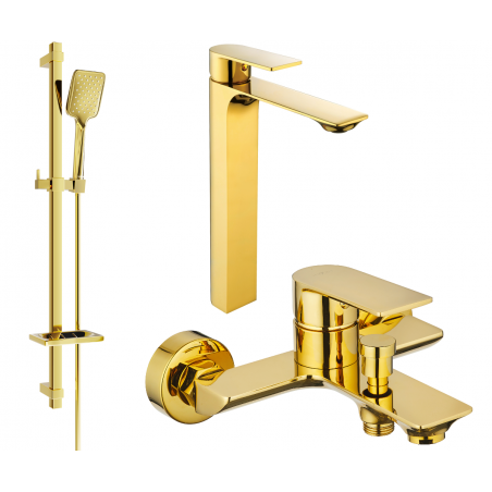 Mexen Alexa DQ62 ensemble de baignoire, doré - 71213DQ62-50