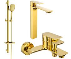Mexen Alexa DQ62 ensemble de baignoire, doré - 71213DQ62-50