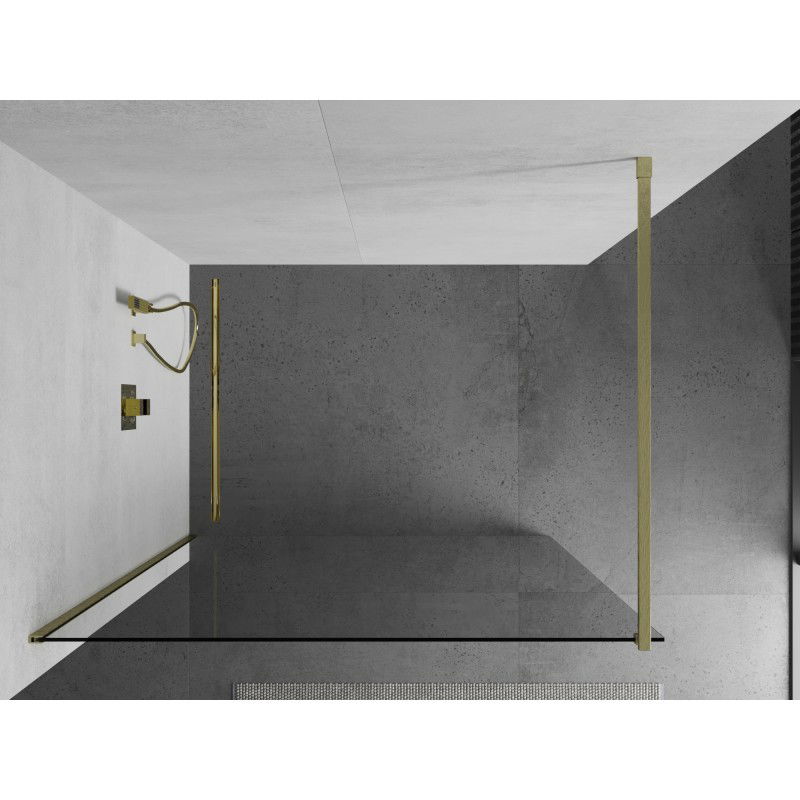 Mexen Kioto paroi de douche Walk-in 70 x 200 cm, transparent 8 mm, or brossé - 800-070-101-55-00