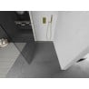 Mexen Kioto paroi de douche Walk-in 130 x 200 cm, transparent 8 mm, or brossé - 800-130-101-55-00