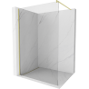 Mexen Kioto paroi de douche Walk-in 130 x 200 cm, transparent 8 mm, or brossé - 800-130-101-55-00